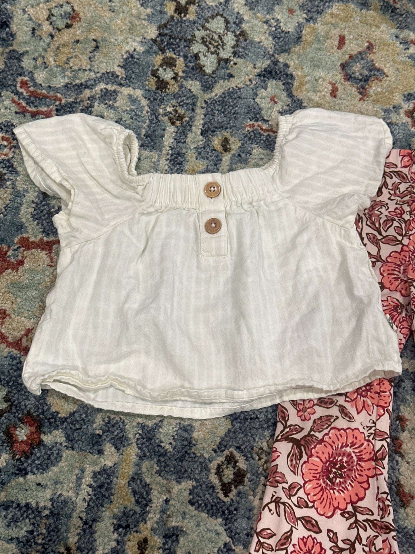 Easy Peasy Girls 2T Top and BTween Floral Pants VGUC
