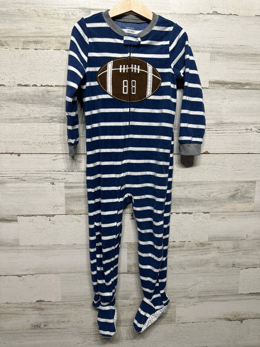 Fleece Football Footie Sleeper - Carter's - Boys Size 5t - Very Good Used Condition