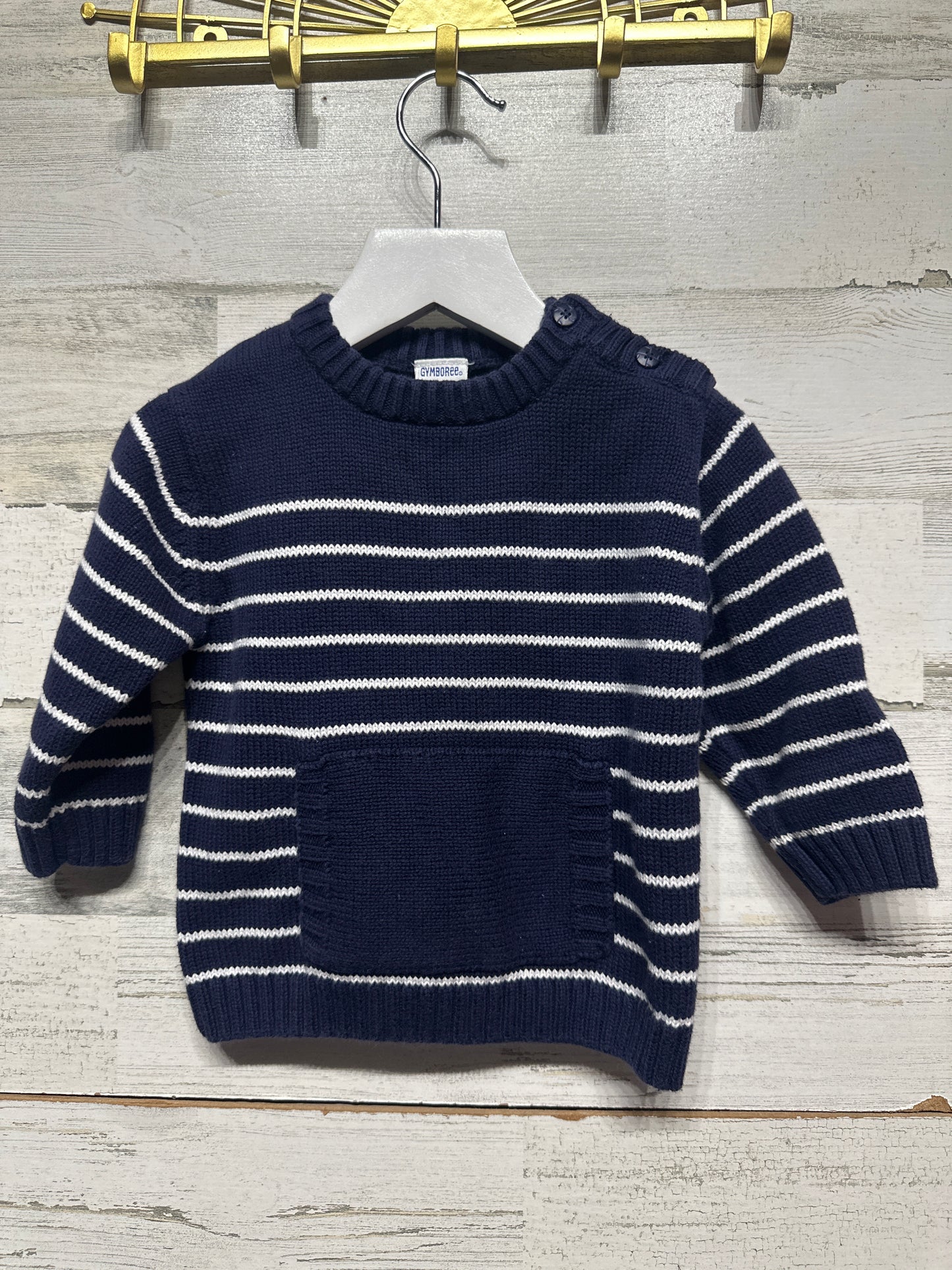 Gymboree Cotton Navy Striped Sweater Boys Size 12-18m - Very Good Used Condition