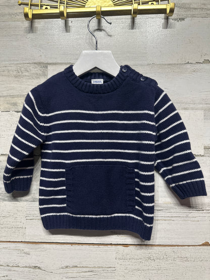 Gymboree Cotton Navy Striped Sweater Boys Size 12-18m - Very Good Used Condition