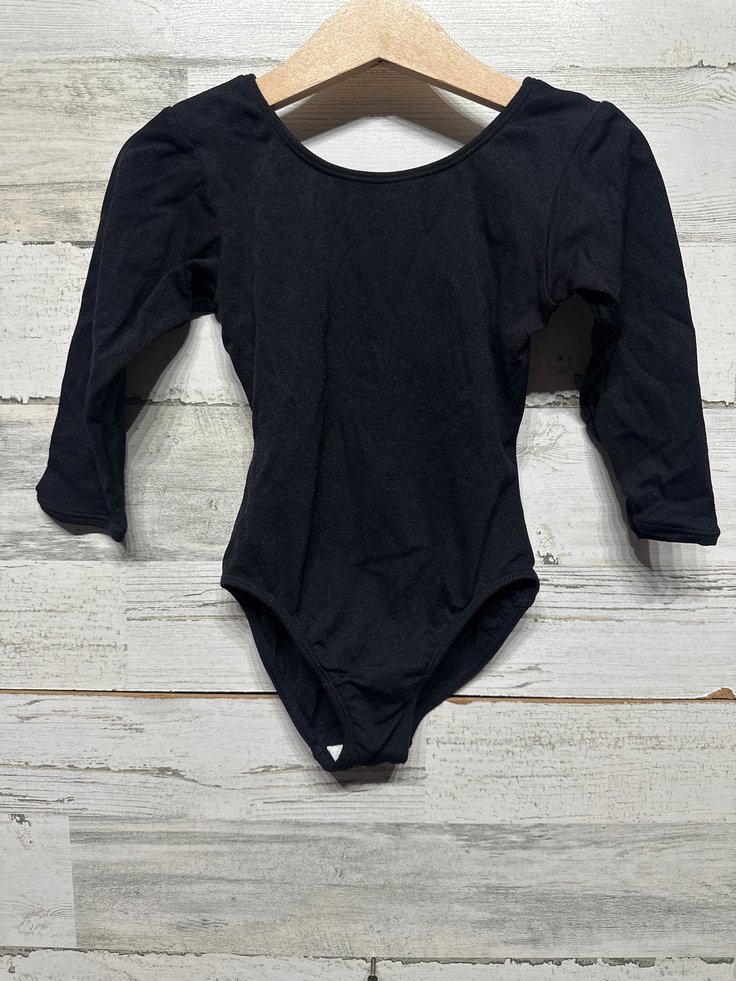 Jacques Moret Black Long Sleeve Leotard - Dancewear - Girls Size XS 4/5 - Very Good Used Condition