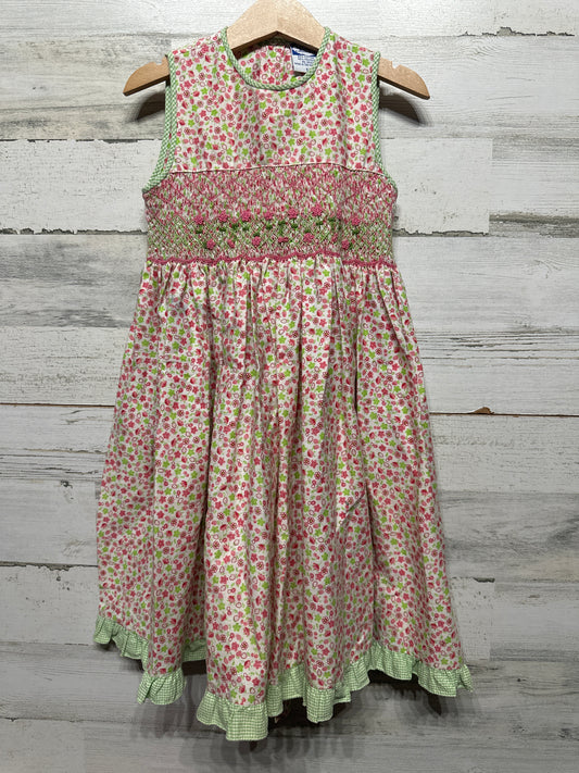 Smocked Floral Dress - Carriage Boutiques by Friedknit Creations - Girls Size 5 - Good Used Condition