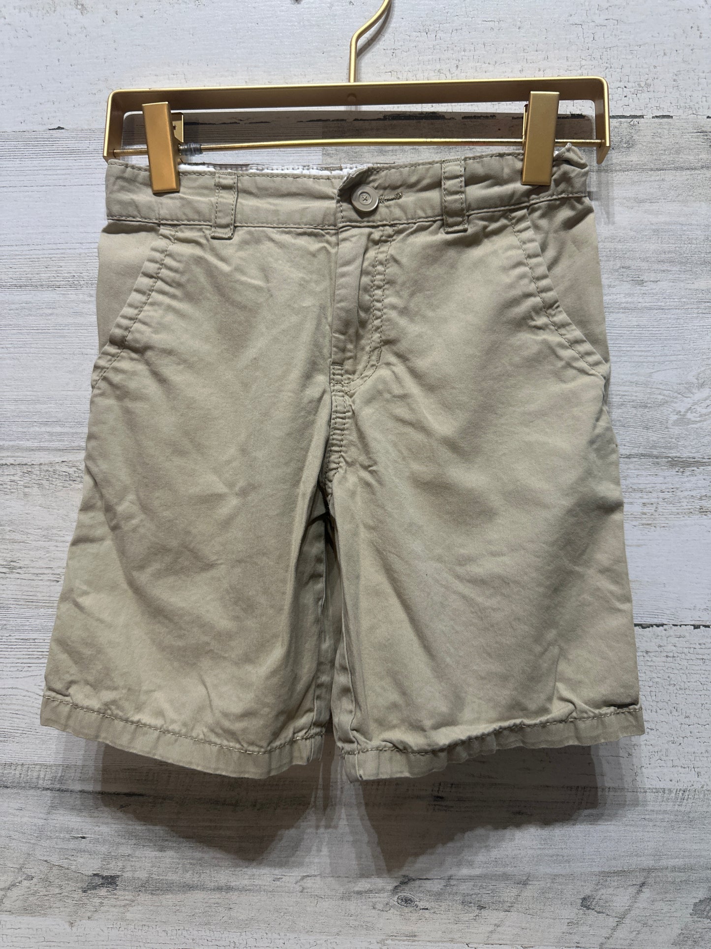 Boys Preowned Size 7 Cat & Jack Khaki Adjustable Waist Shorts - Good Used Condition