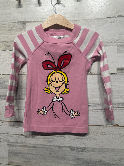 Girls Preowned Size 3t Hanna Andersson Grinch/Cindy Lou Who Pajama Shirt - Good Used Condition