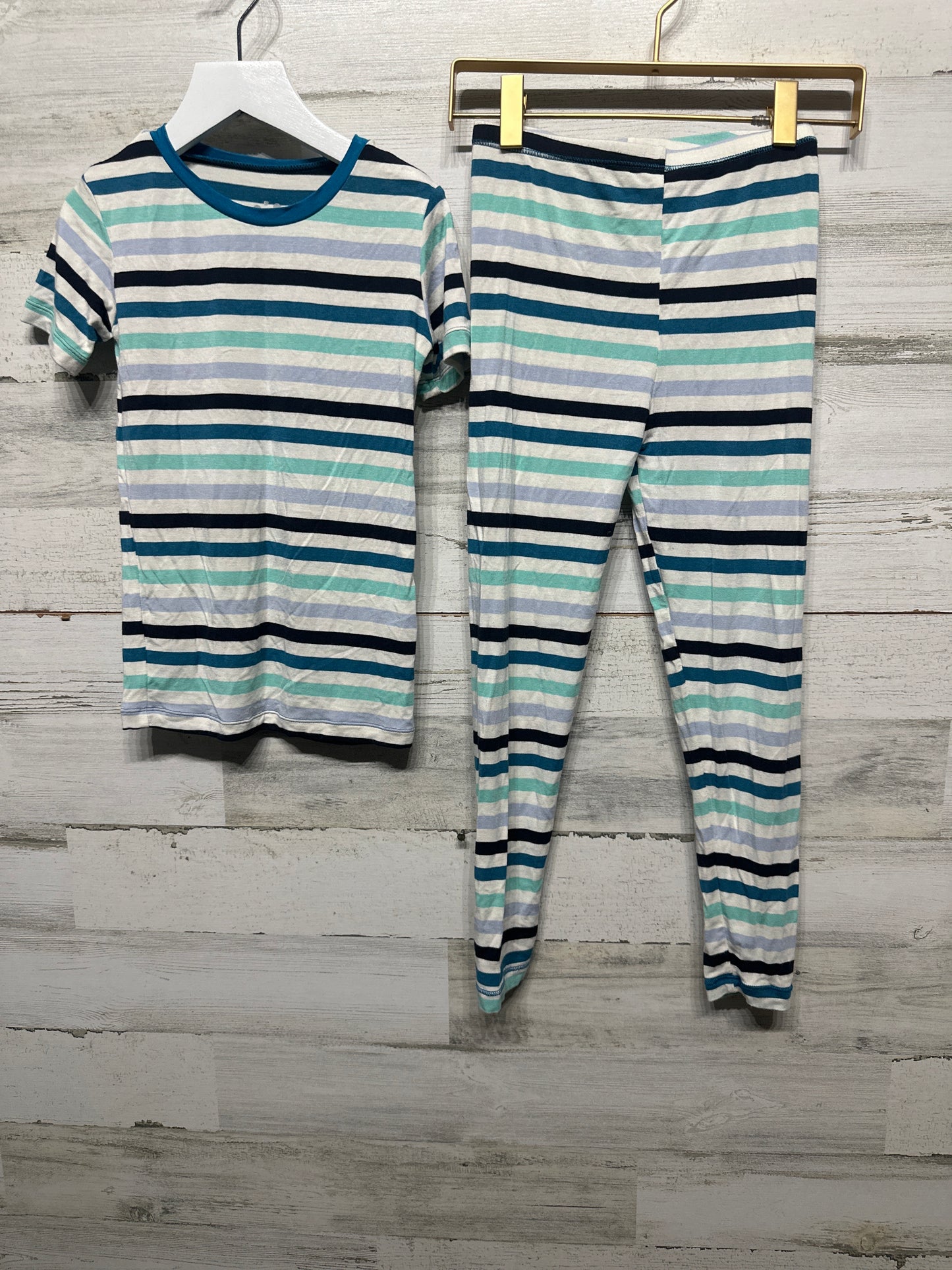 Boys Size 8 Kickee Pants Bamboo Striped Fitted Pajama Set  - Good Used Condition