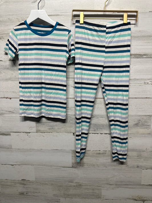 Boys Size 8 Kickee Pants Bamboo Striped Fitted Pajama Set  - Good Used Condition