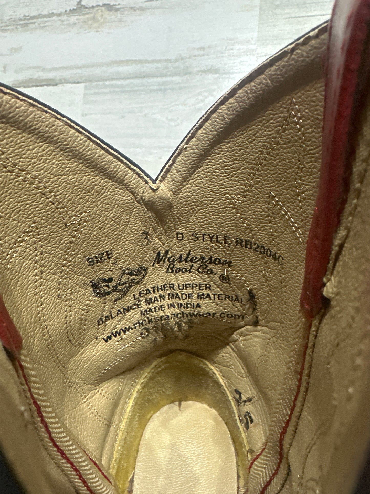 Masterson Boot Company Kids Size 3 Red Leather Cowboy Boots Western Rodeo GUC