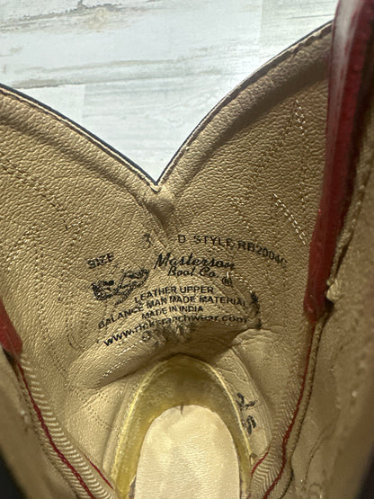 Masterson Boot Company Kids Size 3 Red Leather Cowboy Boots Western Rodeo GUC