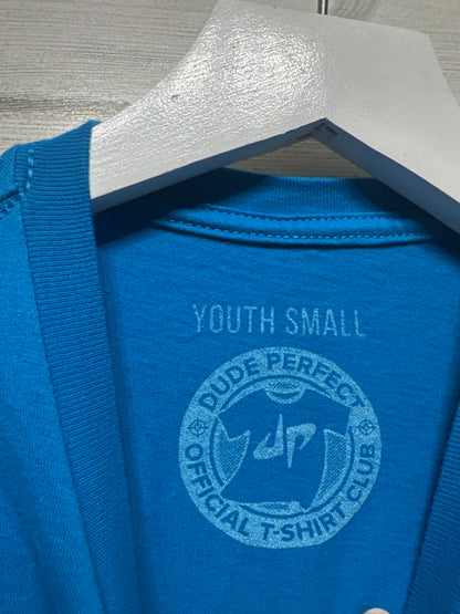 Boys Size Small (6-7) Dude Perfect Blue TShirt - Very Good Used Condition