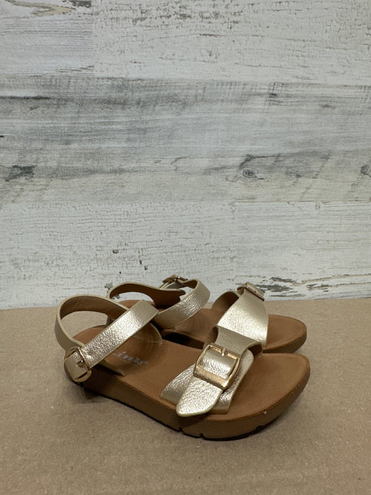 Girls Size 6 Toddler Link Gold Sandals - New Without Box
