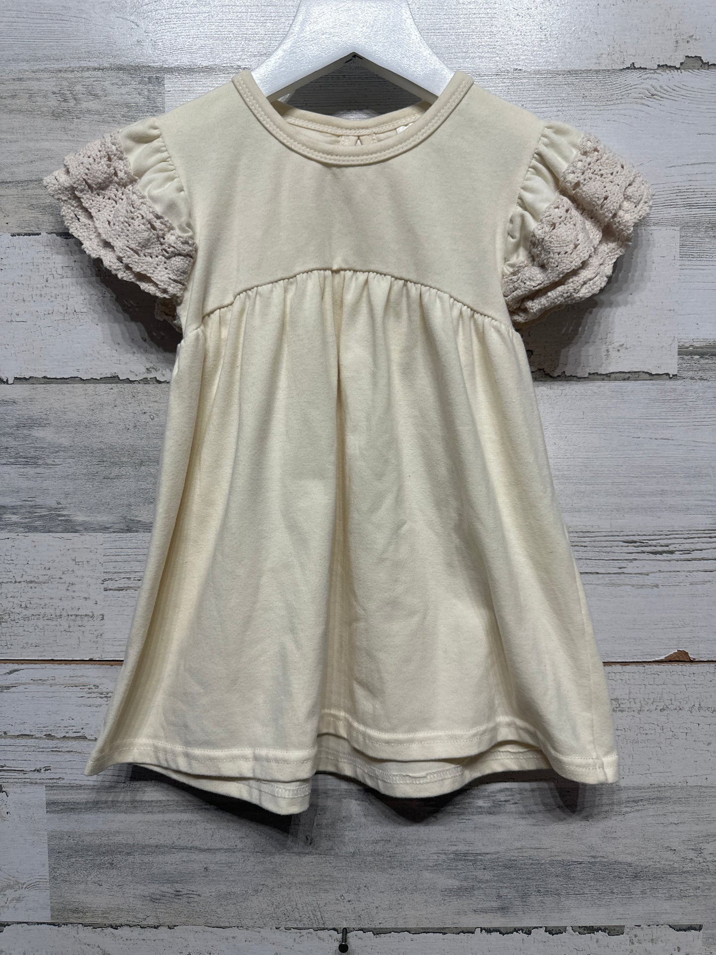 Size 2t Cream Lace Sleeve Dress - Very Good Used Condition