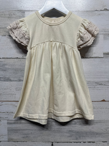 Size 2t Cream Lace Sleeve Dress - Very Good Used Condition