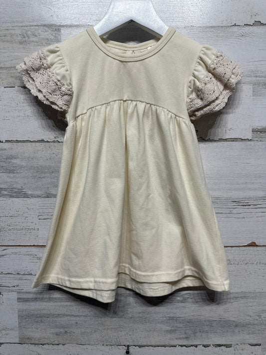 Size 2t Cream Lace Sleeve Dress - Very Good Used Condition