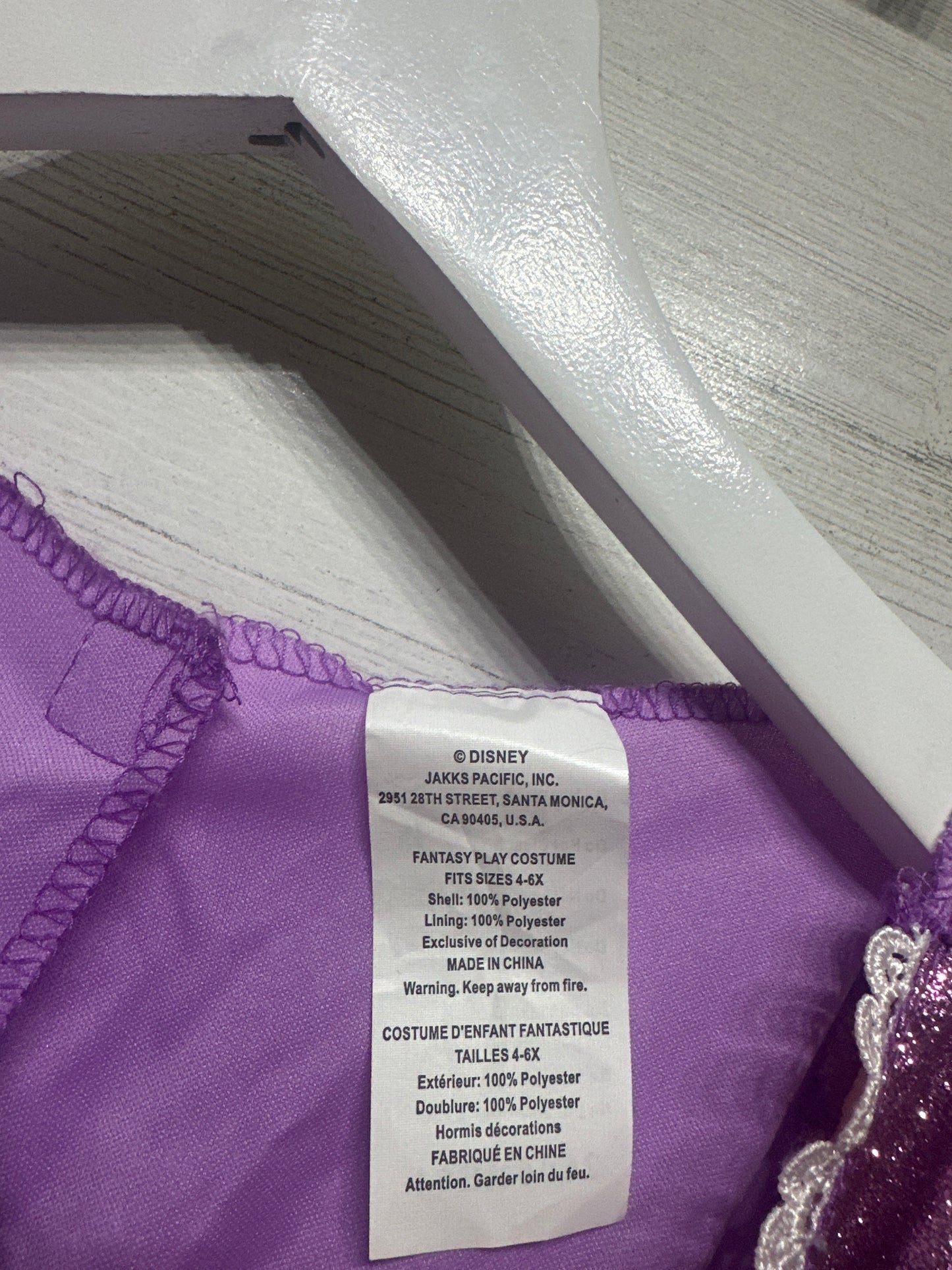 Tangled Disney Princess Rapunzel Costume Girls Size 4-6x Dress Up Dress GUC