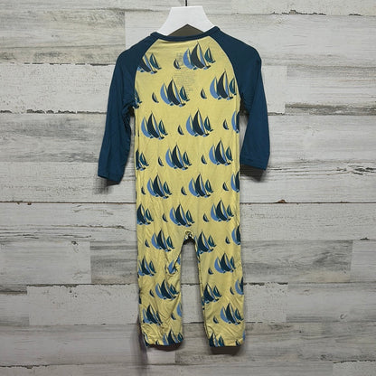 Boys Size 18/24m Kickee Pants Bamboo Wallaby Sailing Race Raglan Romper - New With Tags