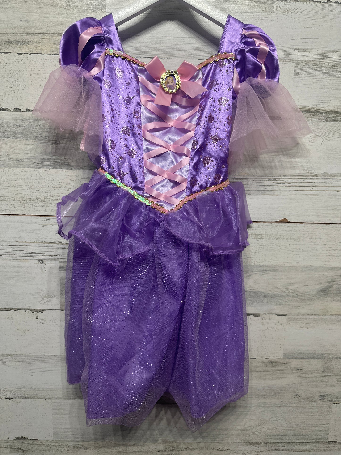 Girls Size 5-6 Years Disney Tangled Rapunzel Dress - Very Good Used Condition