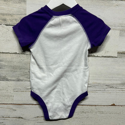 Boys Size 12m Kavio PNG Indian Purple/White Bodysuit- Good Used Condition