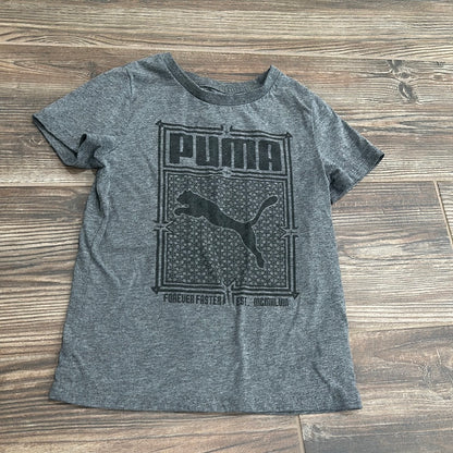 Boys Size 6 Puma Grey and Black Tee - Good Used Condition