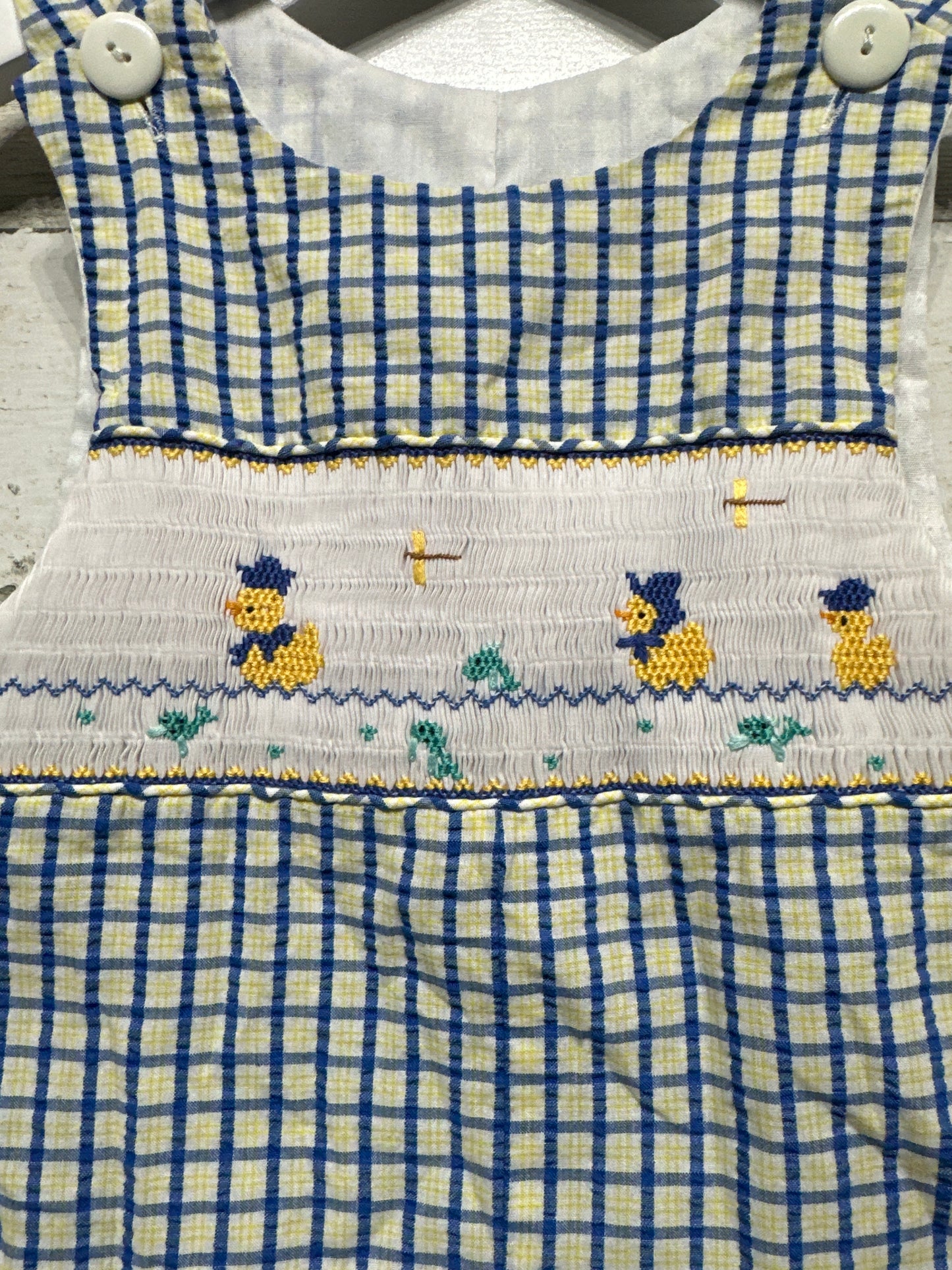 Boys Size 2 Wish Upon A Star Smocked Duck Jon Jon - Good Used Condition