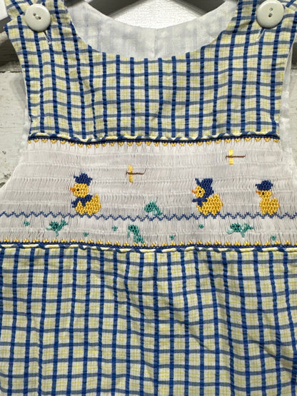 Boys Size 2 Wish Upon A Star Smocked Duck Jon Jon - Good Used Condition