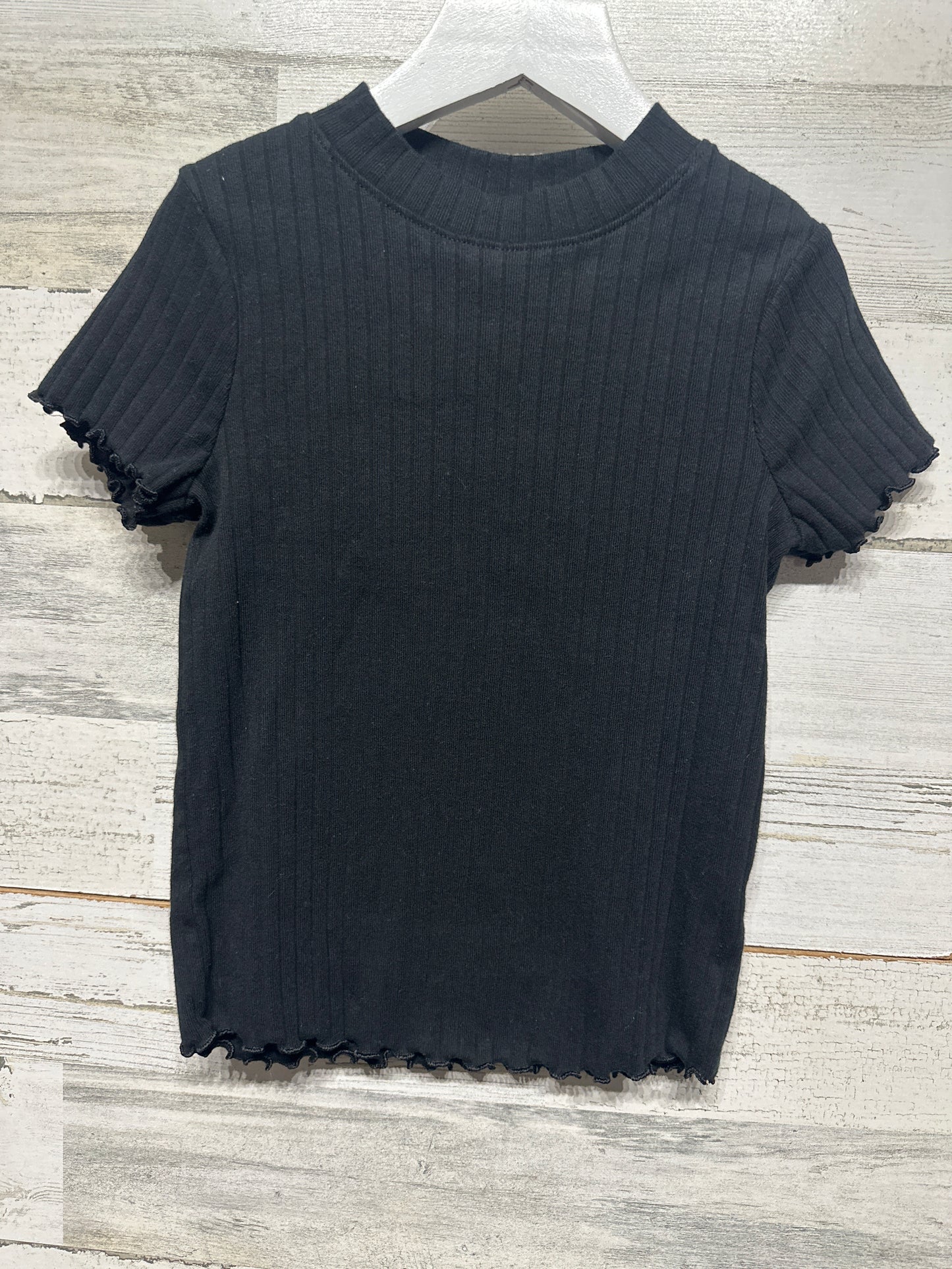 Girls Size 6/6x Small Cat and Jack Black Ribbed Shirt - Very Good Used Condition
