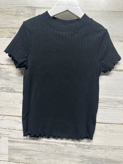 Girls Size 6/6x Small Cat and Jack Black Ribbed Shirt - Very Good Used Condition