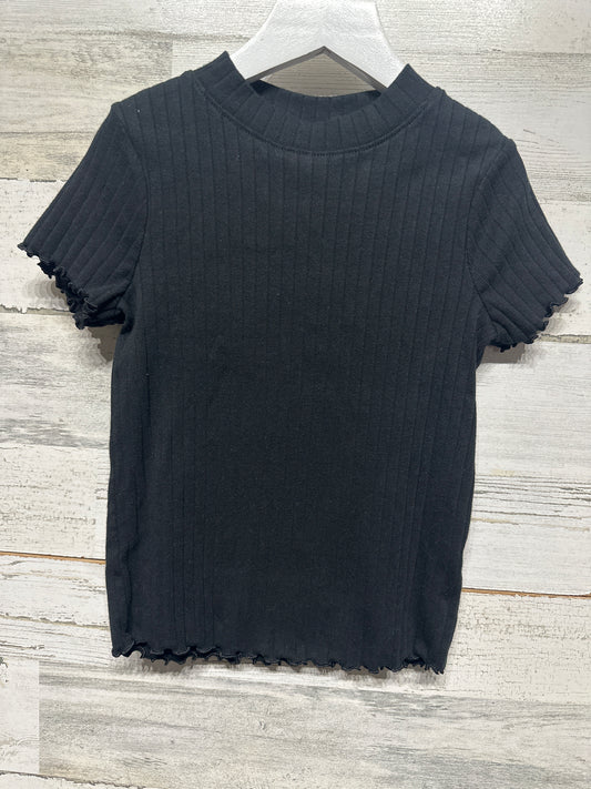 Girls Size 6/6x Small Cat and Jack Black Ribbed Shirt - Very Good Used Condition