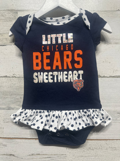 Size 3-6m NFL Little Chicago Bears Sweetheart Ruffle Bodysuit - Very Good Used Condition