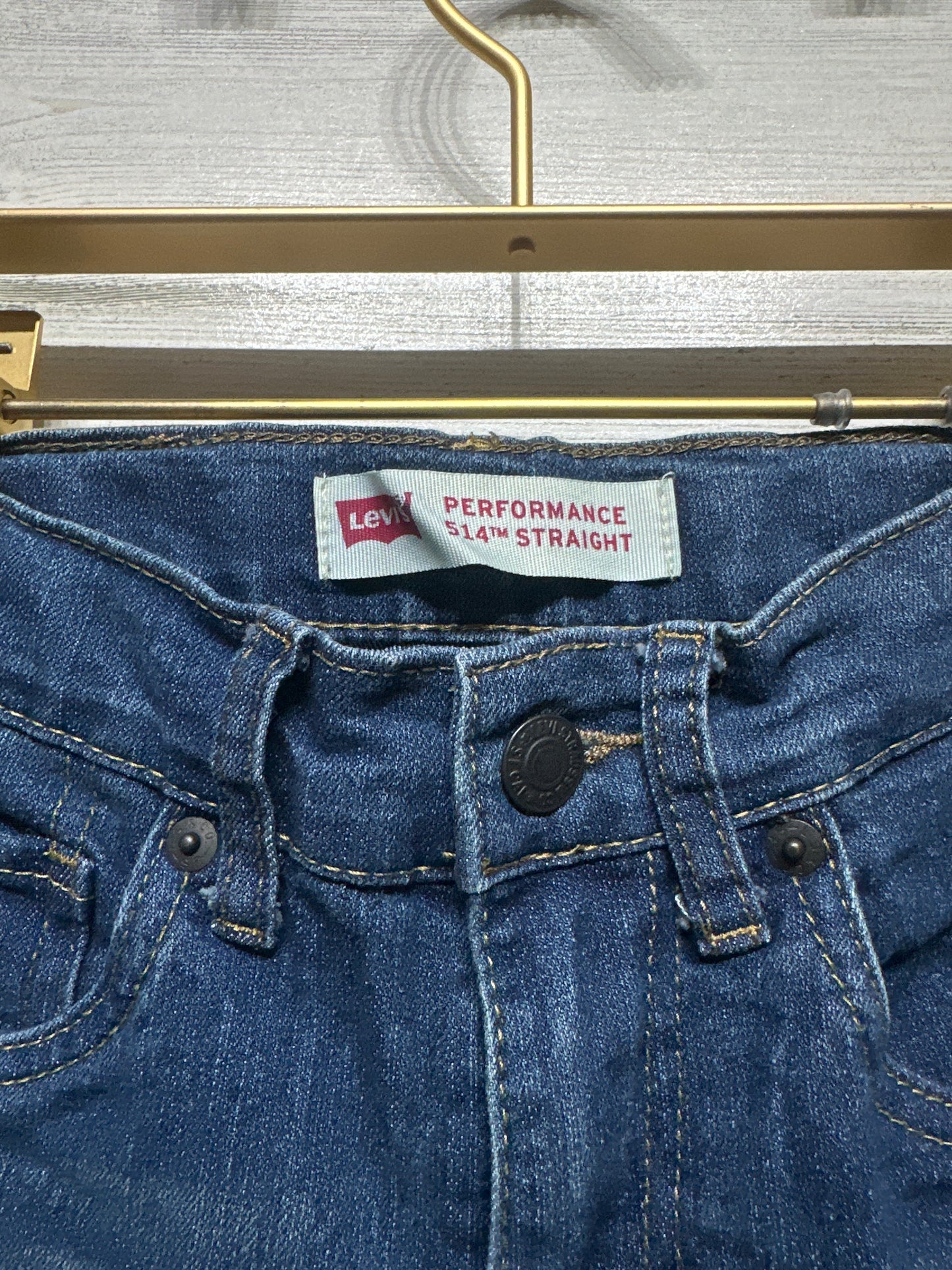 Boys Size 8 Regular Levi's Performance 514 Straight Adjustable Waist Jeans - Very Good Used Condition