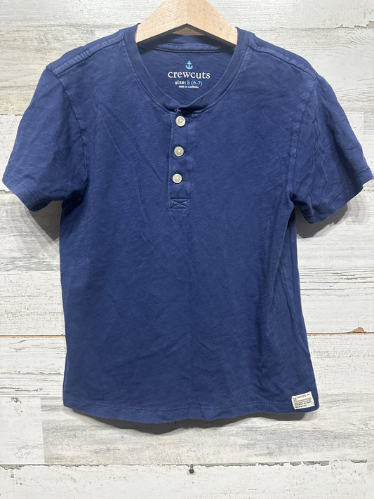 Boys Size 6/7 Small Crewcuts Navy Henley Shirt - Very Good Used Condition