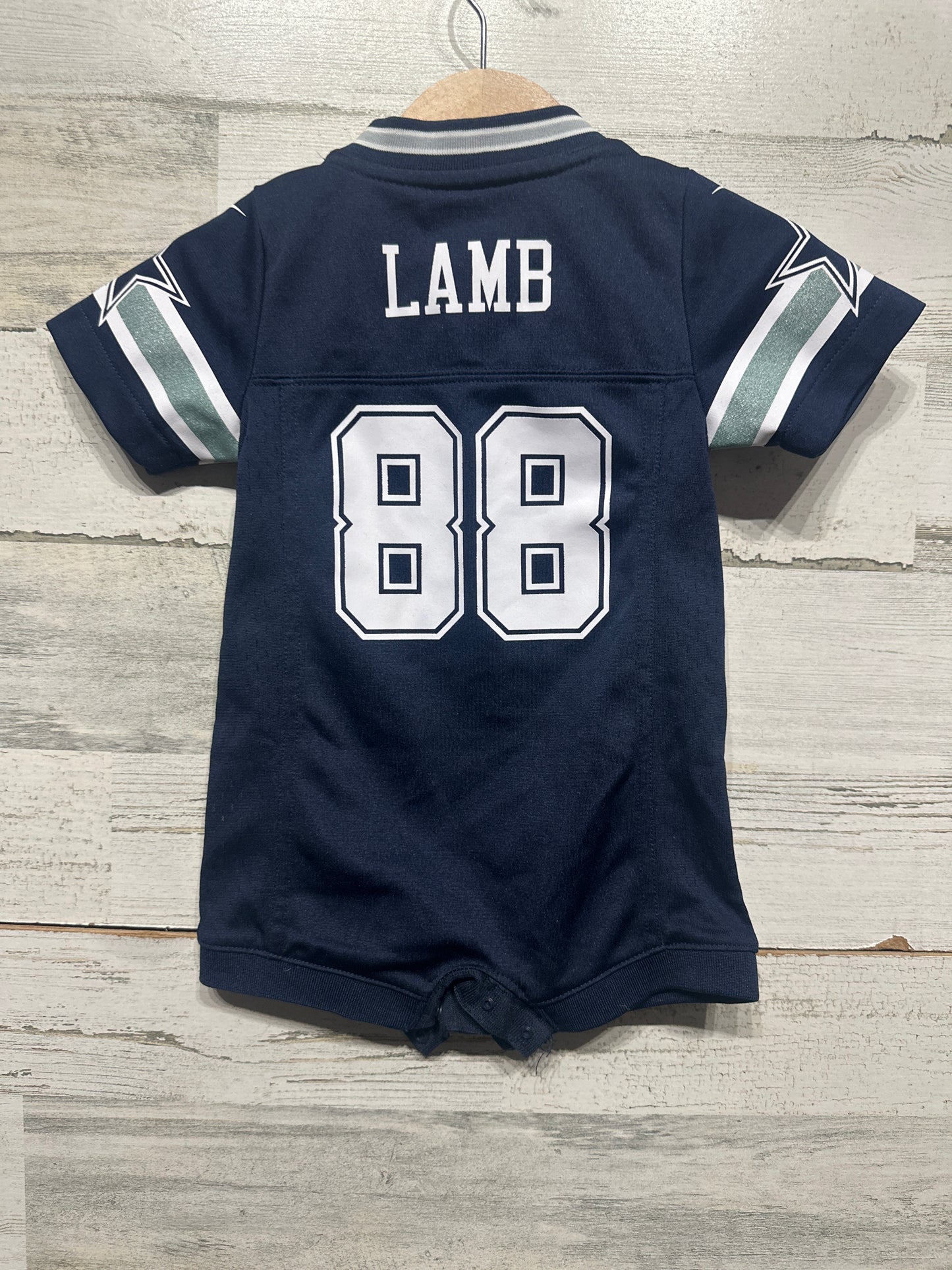 Boys Preowned Size 0-3m Nike NFL On Field Dallas Cowboys Jersey Romper - Very Good Used Condition