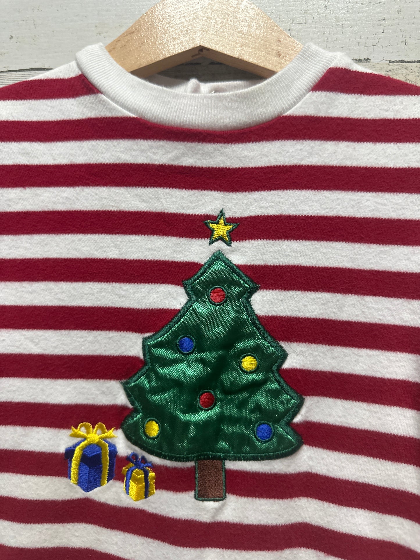 Boys Size 12m All Mine Holiday Christmas Tree Applique Romper  - Good Used Condition