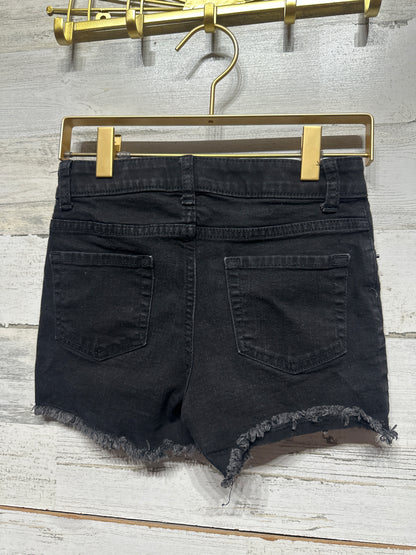 Cat & Jack Black Denim Shorts - Adjustable Waist - Girls Size 8 - Very Good Used Condition