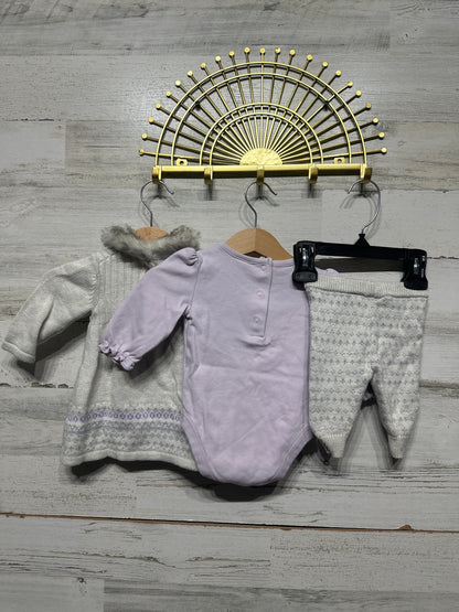 Janie and Jack Knit Sweater Outfit Set 3 Pieces Girls 0-3m VGUC