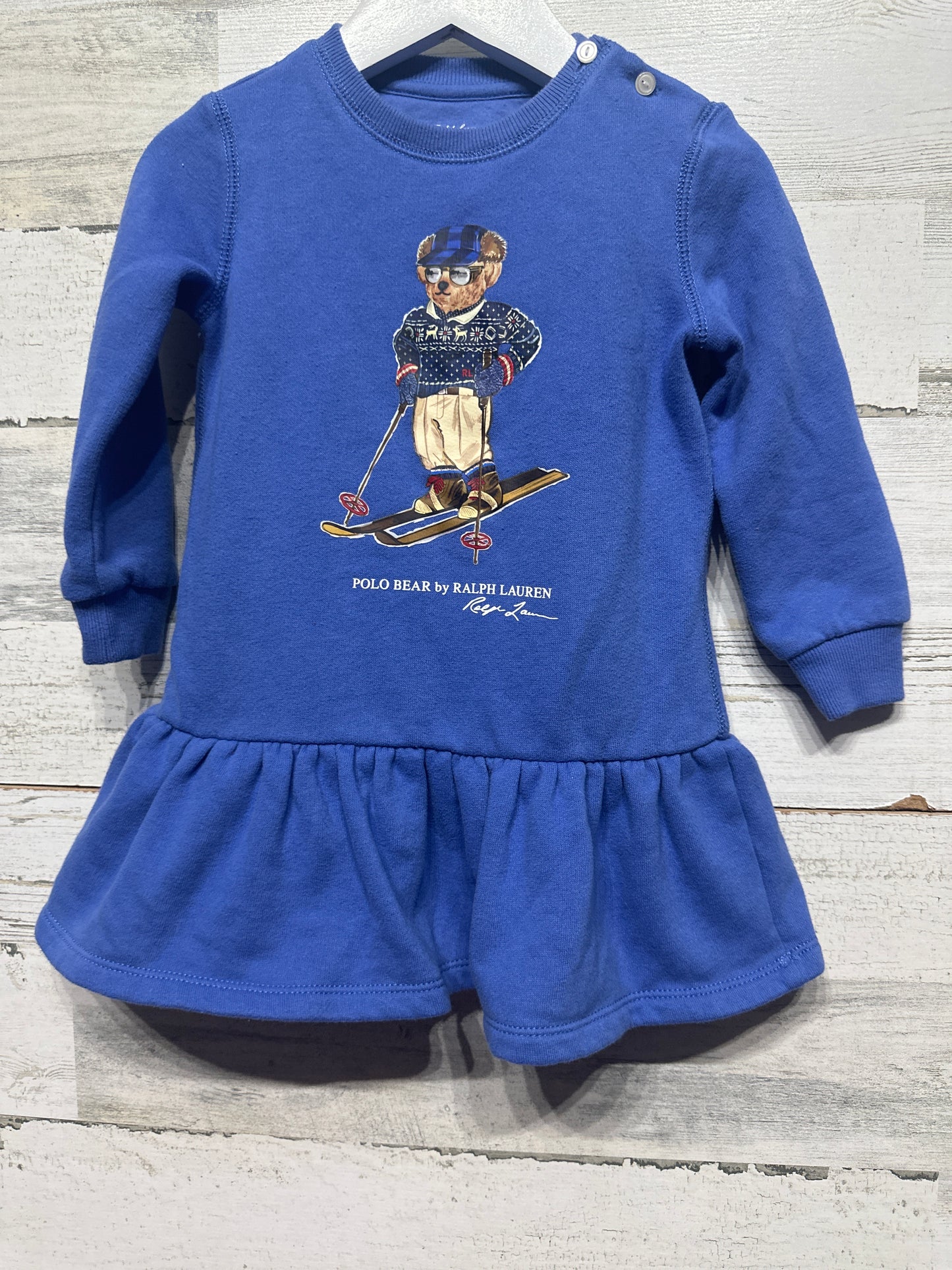 Girls Size 18m Ralph Lauren Polo Bear Dress - Very Good Used Condition