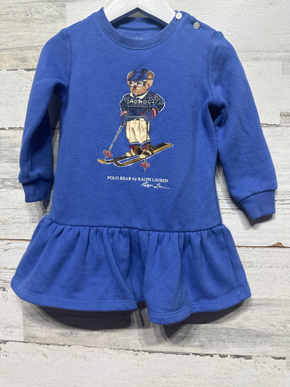 Girls Size 18m Ralph Lauren Polo Bear Dress - Very Good Used Condition