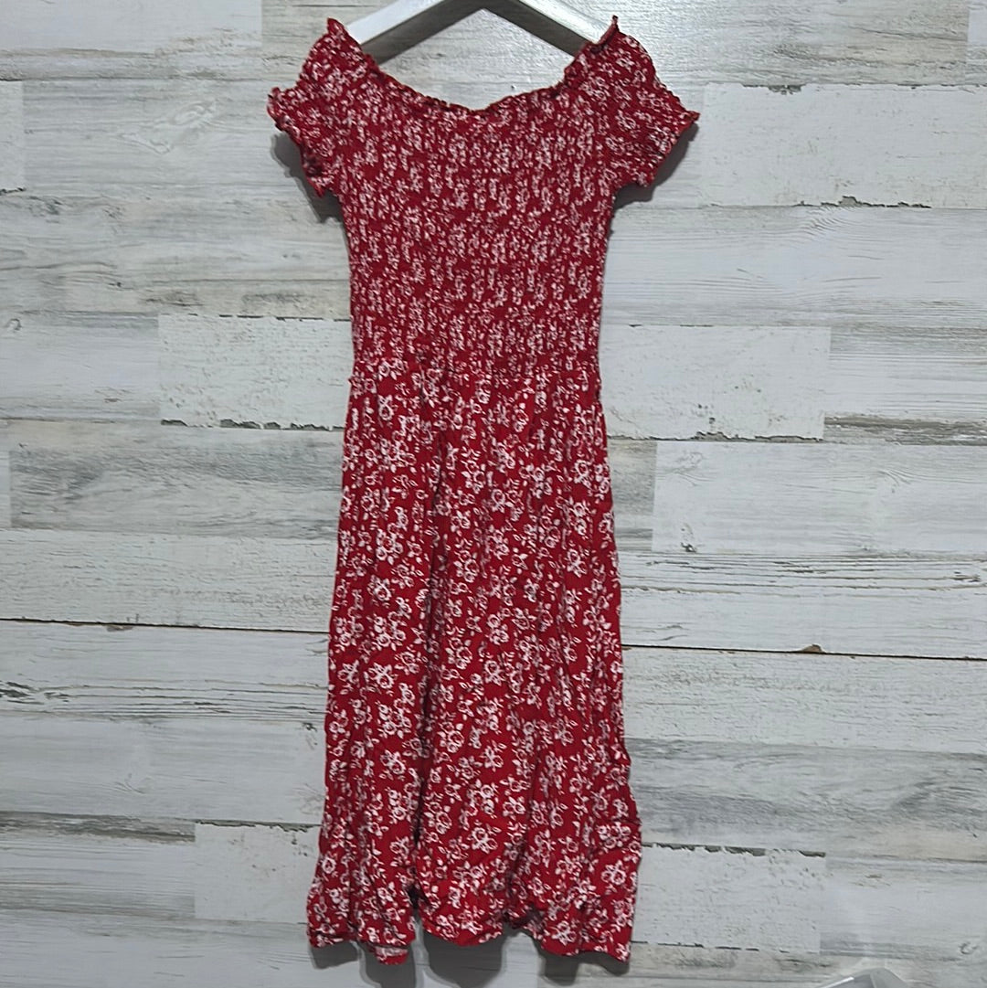 Girls Size 12 Sunset Sky red floral dress - very good used condition