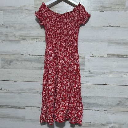 Girls Size 12 Sunset Sky red floral dress - very good used condition