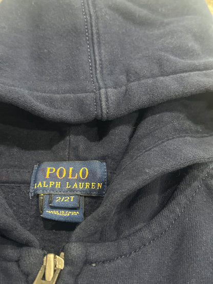 Polo Ralph Lauren Boys 2 / 2T Navy Blue Full Zip Hooded Jacket VGUC