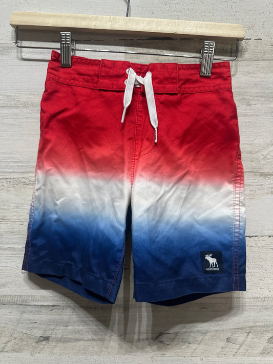 Boys Size 5/6 Abercrombie Kids Red White and Blue Swim Trunks - Good Used Condition