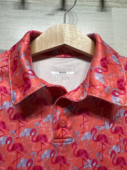 Size 6-7 (XS) BCG Golf Flamingo Polo Shirt - Very Good Used Condition