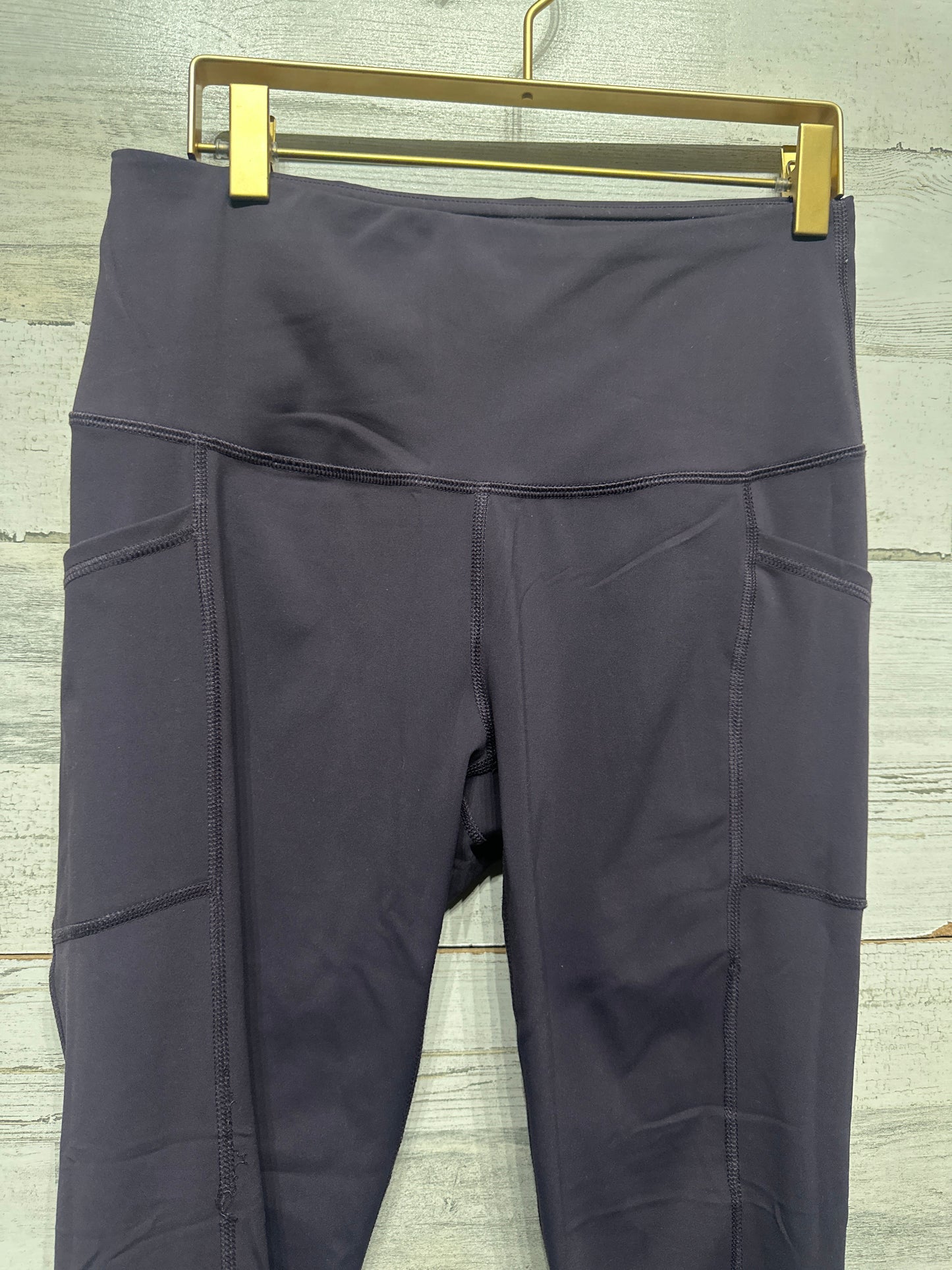 Women's Size Medium 90 Degrees Dark Purple Active Leggings With Side Pockets - Good Used Condition