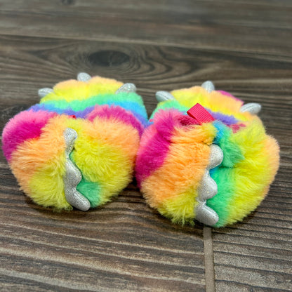 Size 3 (Infant) Rainbow Monster Slippers - Good Used Condition
