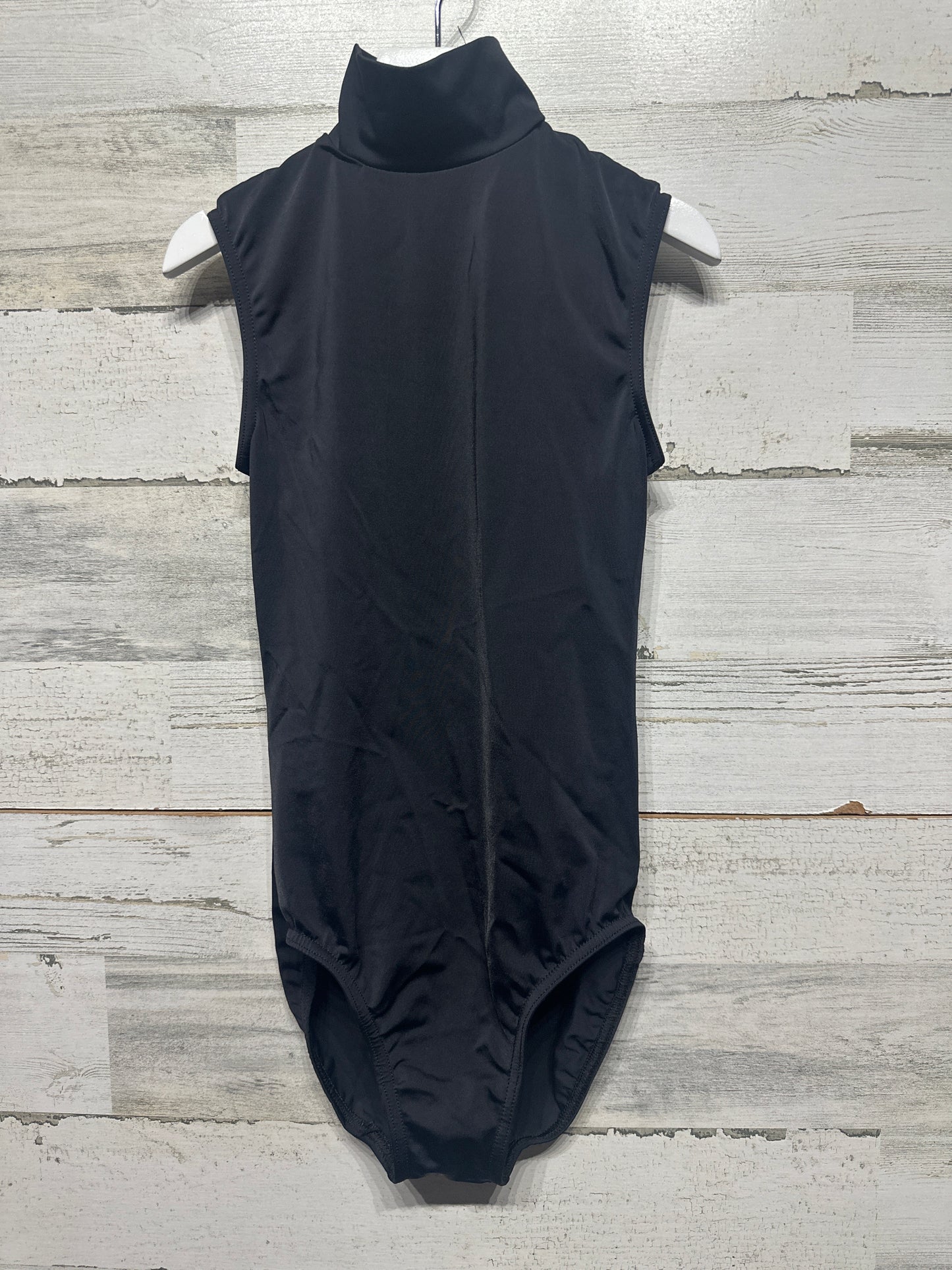 Balera Black Mock Neck Dance Leotard - Size Medium Child (10-12) - Very Good Used Condition