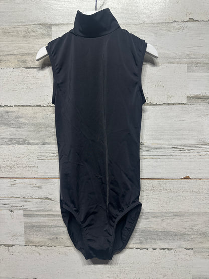 Balera Black Mock Neck Dance Leotard - Size Medium Child (10-12) - Very Good Used Condition