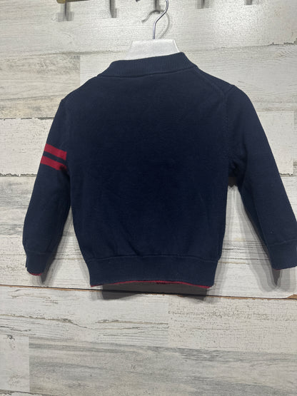 Boys Size 18m Ralph Lauren Polo 18m Reversible Zip Up Jacket (Red/Navy Blue)  - Good Used Condition