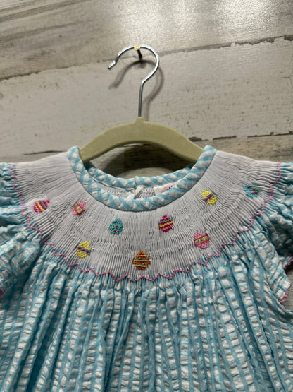 Girls Size 4t Southern Smocked Company Easter Egg Dress - Play Condition*