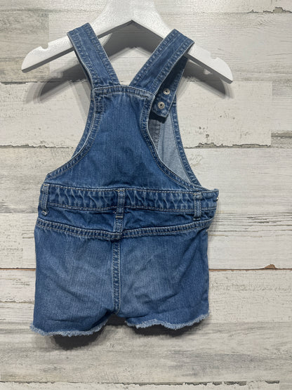 Girls Size 18-24m Children’s Place Distressed Denim Shorts Overalls - Very Good Used Condition