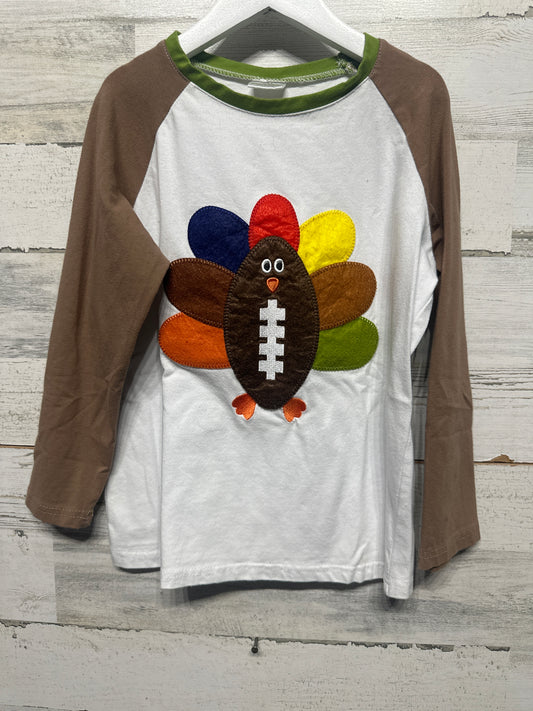 Boys Turkey Applique Shirt Fits Like 6/7 GUC