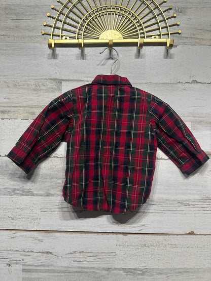 Boys Preowned Size 9m Starting Out Plaid Button Up Shirt - Very Good Used Condition